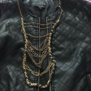 Multi layer gold necklace